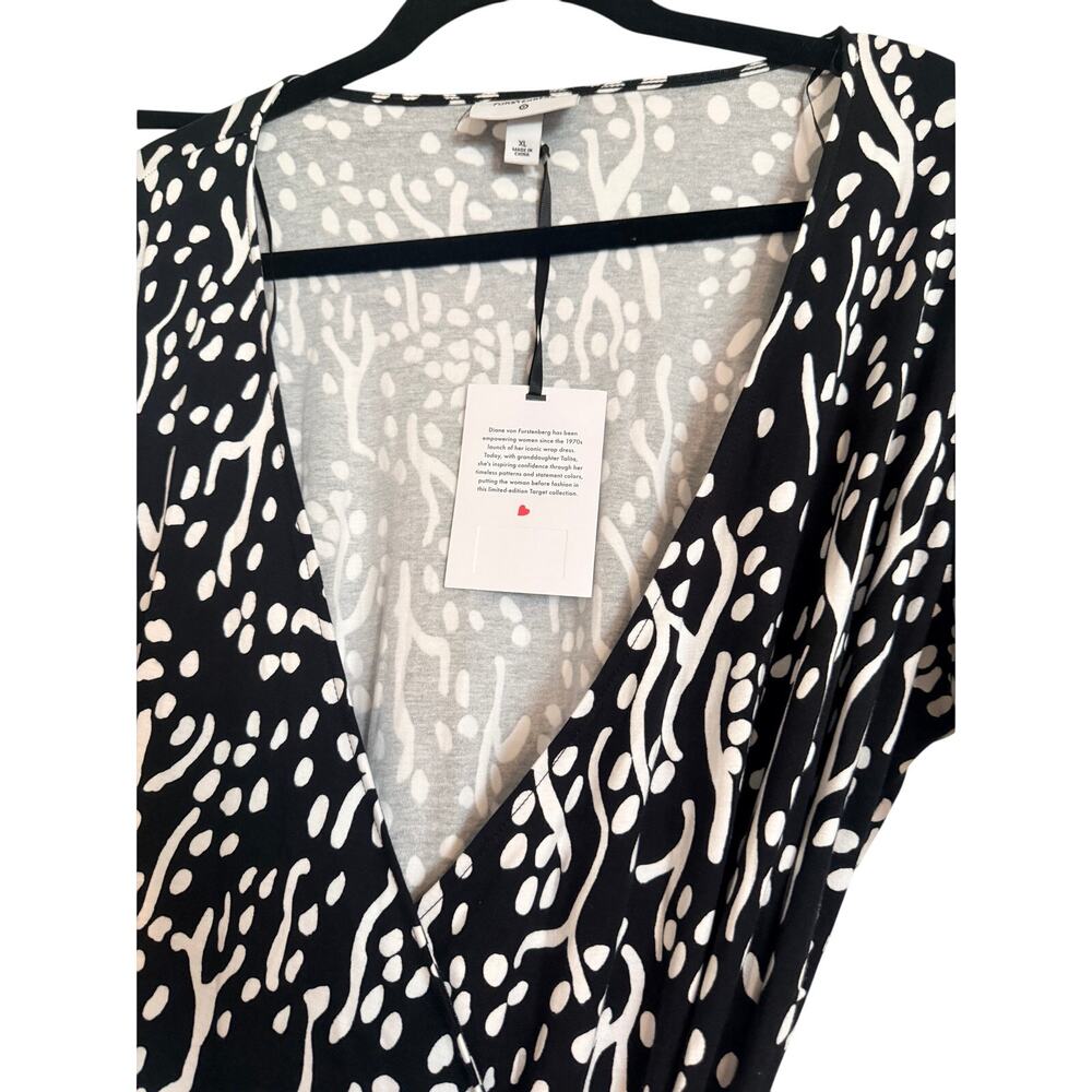 Diane von Furstenberg for Target Black and White "Sea Spots" Midi Wrap Dress XL - Picture 4 of 6